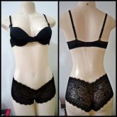 conjunto renda preto tamanho p